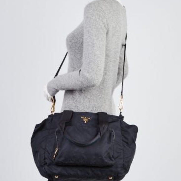 Authentic Prada Tessuto Nylon Diaper Bag Navy Blue/Black - Picture 3 of 13
